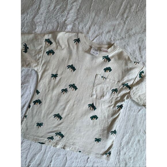 Zara Palm Trees Shirt Size 4 years - Picture 1 of 5